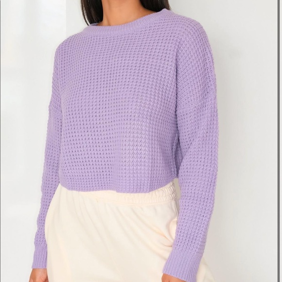 Missguided purple crop knitted sweater - Picture 2 of 3